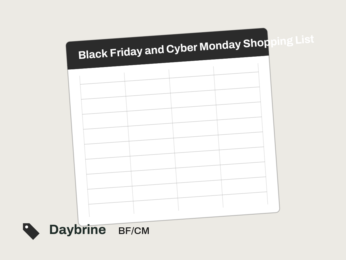 Black Friday and Cyber Monday Shopping List 2026 preview