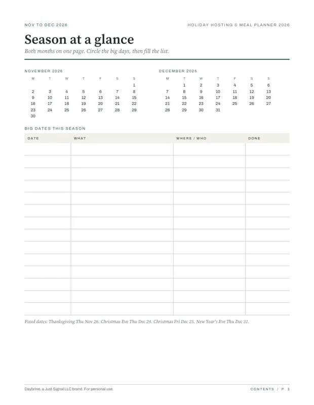 Season at a glance, real page