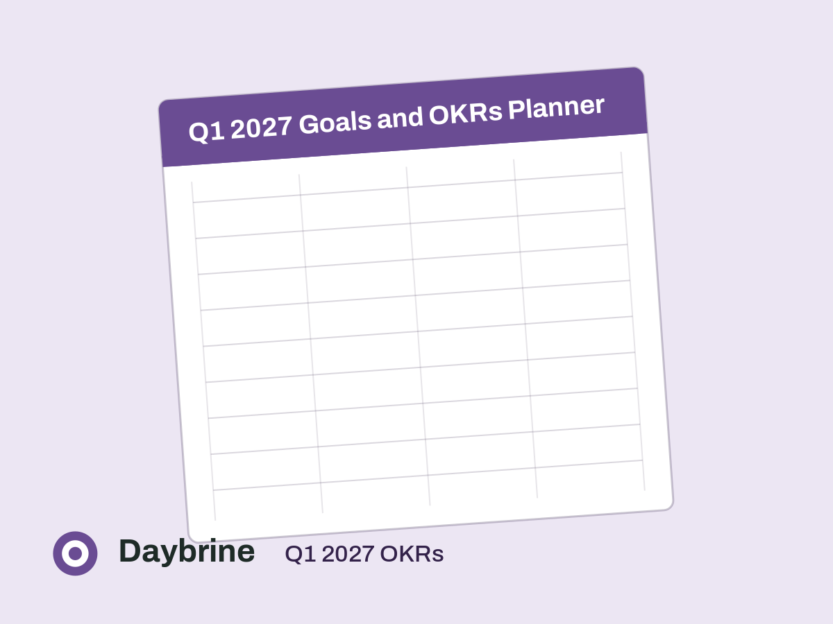 Q1 2027 Goals and OKRs Planner preview
