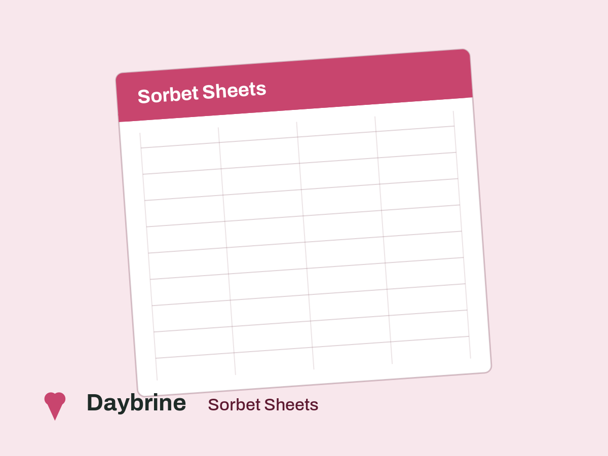 Sorbet Sheets planner page